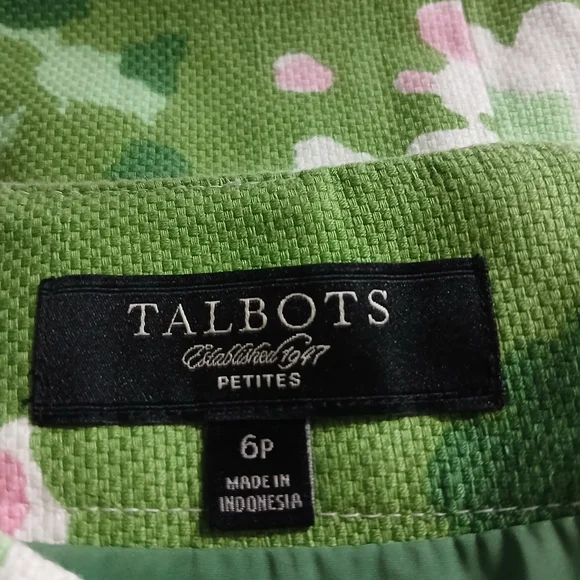 Talbots Green and Pink Floral Skirt - Picture 6 of 8